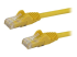 N6PATCH100YL - StarTech.com 100ft CAT6 Ethernet Cable, 10 Gigabit Snagless RJ45 650MHz 100W PoE Patch Cord, CAT 6 10GbE UTP Network Cable w/Strain Relief, Yellow, Fluke Tested/Wiring is UL Certified/TIA - Right-angle