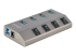 5G4AIBS-USB-HUB-EU - StarTech.com 4-Port Self-Powered USB-C Hub with Individual On/Off Switches, USB 3.0 5Gbps Expansion Hub w/Power Supply, Desktop/Laptop USB-C to USB-A Hub, 4x BC 1.2 (1.5A), USB Type C Hub - Left-angle
