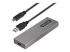 M2-USB-C-NVME-SATA - StarTech.com USB-C 10Gbps to M.2 NVMe or M.2 SATA SSD Enclosure, Tool-free M.2 PCIe/SATA NGFF SSD Enclosure, Portable Aluminum Case, USB Type-C & USB-A Host Cables, For 2230/2242/2260/2280 - Left-angle