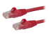 N6PATCH100RD - StarTech.com 100ft CAT6 Ethernet Cable, 10 Gigabit Snagless RJ45 650MHz 100W PoE Patch Cord, CAT 6 10GbE UTP Network Cable w/Strain Relief, Red, Fluke Tested/Wiring is UL Certified/TIA - Right-angle