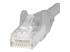 N6PATCH100GR - StarTech.com 100ft CAT6 Ethernet Cable, 10 Gigabit Snagless RJ45 650MHz 100W PoE Patch Cord, CAT 6 10GbE UTP Network Cable w/Strain Relief, Gray, Fluke Tested/Wiring is UL Certified/TIA - Close up