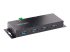 5G4AINDNP-USB-A-HUB - StarTech.com 4-Port Industrial USB 3.0 5Gbps Hub, Rugged USB Hub w/15kV Air/8kV Contact ESD and Surge Protection, DIN/Wall/Desk Mountable USB-A Hub, USB Expansion Hub with Locking Ports - Left-angle