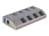 5G4AIBS-USB-HUB-EU - StarTech.com 4-Port Self-Powered USB-C Hub with Individual On/Off Switches, USB 3.0 5Gbps Expansion Hub w/Power Supply, Desktop/Laptop USB-C to USB-A Hub, 4x BC 1.2 (1.5A), USB Type C Hub - Right-angle