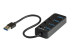 HB30A4AIB - StarTech.com 4 Port USB 3.0 Hub, USB-A to 4x USB 3.0 Type-A with Individual On/Off Port Switches, SuperSpeed 5Gbps USB 3.1/USB 3.2 Gen 1, USB Bus Powered, Portable, 9.8" Attached Cable - Right-angle