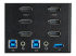 SV231TDPU34K - StarTech.com 2 Port Triple Monitor DisplayPort KVM Switch, 4K 60Hz UHD HDR, Desktop 4K DP 1.2 KVM with 2 Port USB 3.0 Hub (5Gbps) & 4x USB 2.0 HID Ports, Audio, Hotkey Switching, TAA - Close up