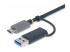 FCREADMICRO3V2 - StarTech.com USB 3.0 Multi-Media Memory Card Reader, SD/microSD/CompactFlash Card Reader, Portable USB 5Gbps Card Adapter, External USB-C Card Reader with Attached USB-A Adapter - Close up
