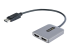 MST14DP122HD - StarTech.com DP to Dual HDMI MST HUB, Dual HDMI 4K 60Hz, DisplayPort Multi Monitor Adapter with 1ft (30cm) Cable, DP 1.4 Multi Stream Transport Hub, DSC | HBR3, DP to 2x HDMI Ports - Left-angle