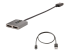 MST14DP122DP - StarTech.com 2-Port DisplayPort MST Hub, Dual 4K 60Hz, DP to 2x DisplayPort Monitor Adapter, DP 1.4 Multi-Monitor Video Adapter w/ 1ft Built-in Cable, USB Powered, Windows Only - Left-angle