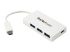 HB30C3A1CFBW - StarTech.com 4 Port USB C Hub with 1x USB-C & 3x USB-A Ports (SuperSpeed 5Gbps), USB Bus Powered, Compact Portable/Laptop USB 3.0 Adapter Hub, USB 3.1 Gen 1/USB 3.2 Gen 1 Type-C Hub, White - Right-angle