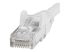 N6PATCH100WH - StarTech.com 100ft CAT6 Ethernet Cable, 10 Gigabit Snagless RJ45 650MHz 100W PoE Patch Cord, CAT 6 10GbE UTP Network Cable w/Strain Relief, White, Fluke Tested/Wiring is UL Certified/TIA - Close up