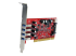 PCIUSB3S4 - StarTech.com 4 Port PCI SuperSpeed USB 3.0 Adapter Card with SATA/SP4 Power - Left-angle