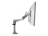 ARMDUALPS - StarTech.com Desk Mount Dual Monitor Arm, Premium Articulating Monitor Arm, up to 27" VESA Mount Displays, Height Adjustable Monitor Mount, Rotating/Swivel/Tilt, Desk Clamp/Grommet, Silver - Left side