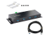 5G4AINDNP-USB-A-HUB - StarTech.com 4-Port Industrial USB 3.0 5Gbps Hub, Rugged USB Hub w/15kV Air/8kV Contact ESD and Surge Protection, DIN/Wall/Desk Mountable USB-A Hub, USB Expansion Hub with Locking Ports - Left-angle